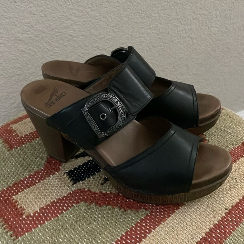 Dansko Leather Buckle Strap Detail Heeled Sandals Sz:38